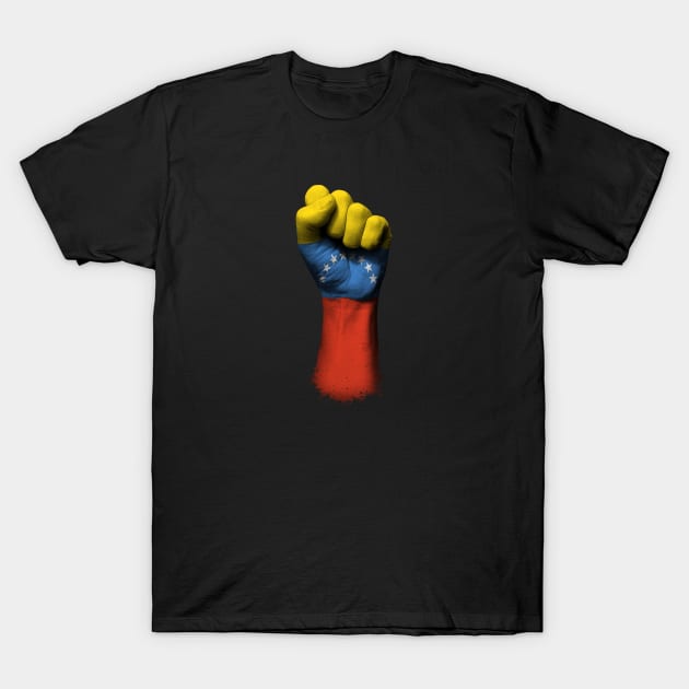 Flag of Venezuela on a Raised Clenched Fist T-Shirt by jeffbartels